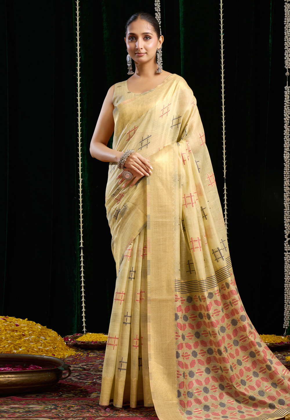 Yellow Cotton Saree With Blouse 319288