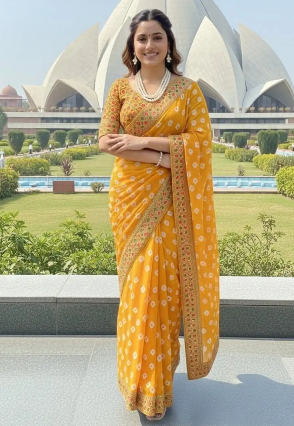 Yellow Georgette Saree With Blouse 321665
