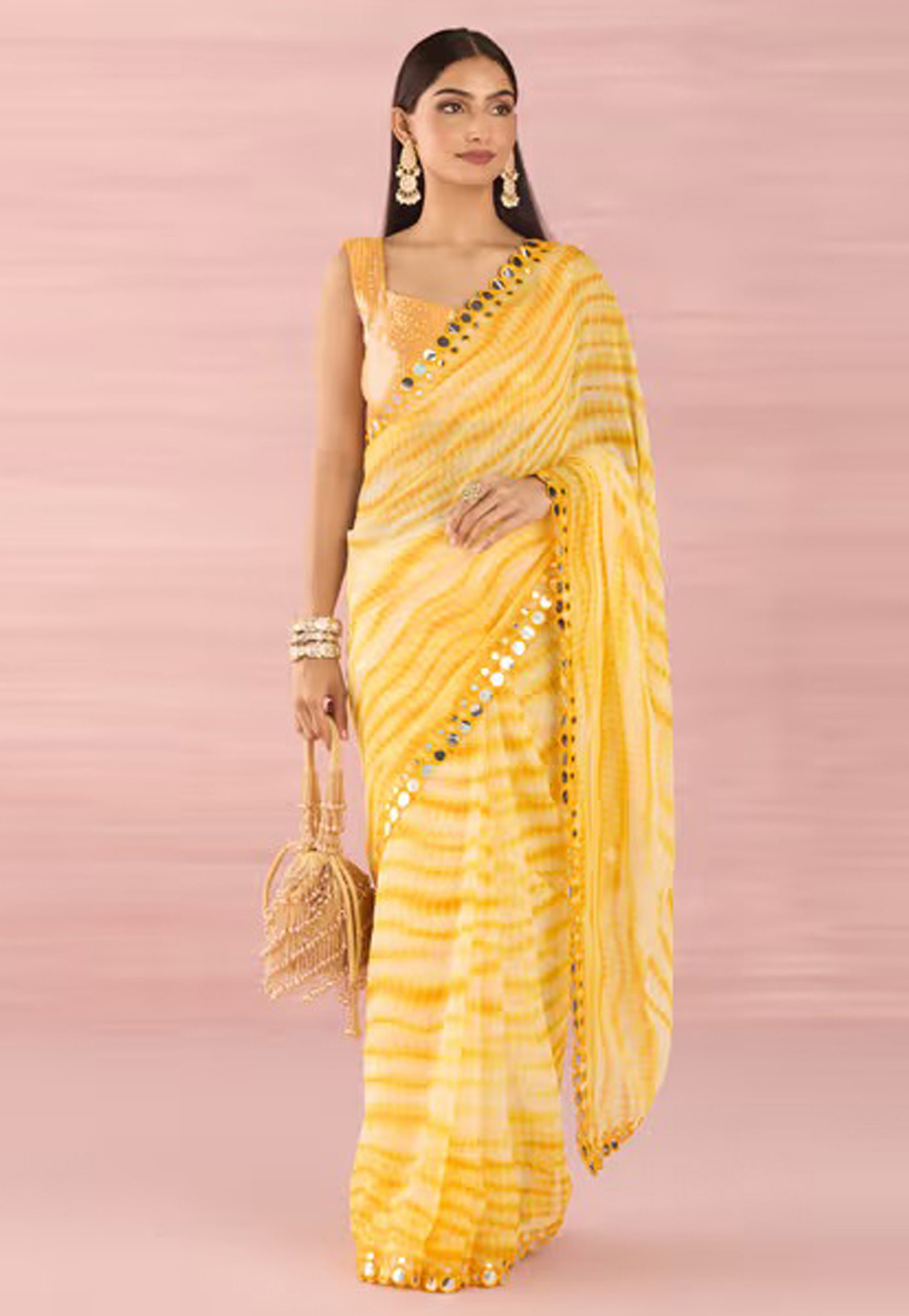 Yellow Georgette Saree With Blouse 286452