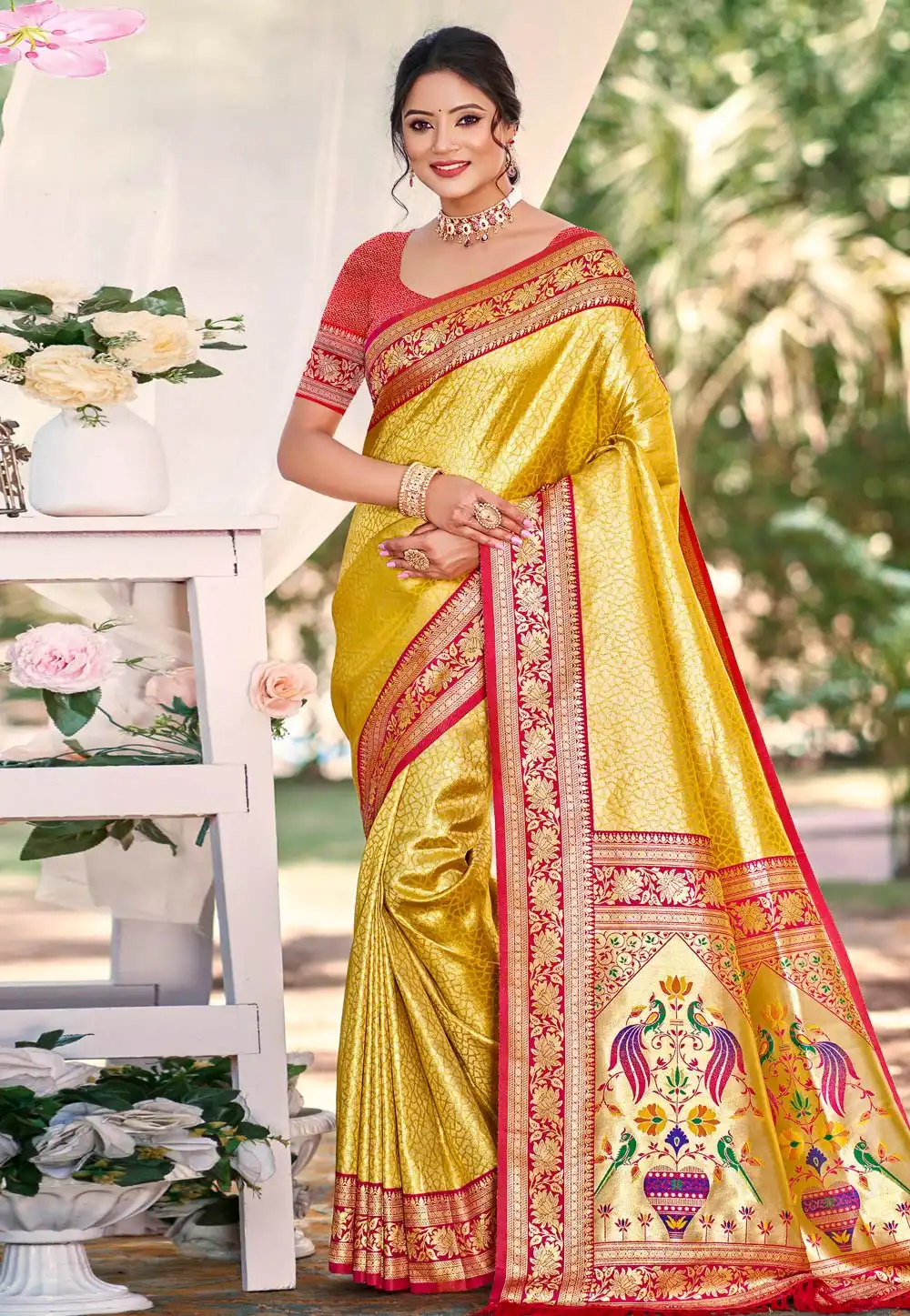 Yellow Kanjivaram Silk Saree 314105