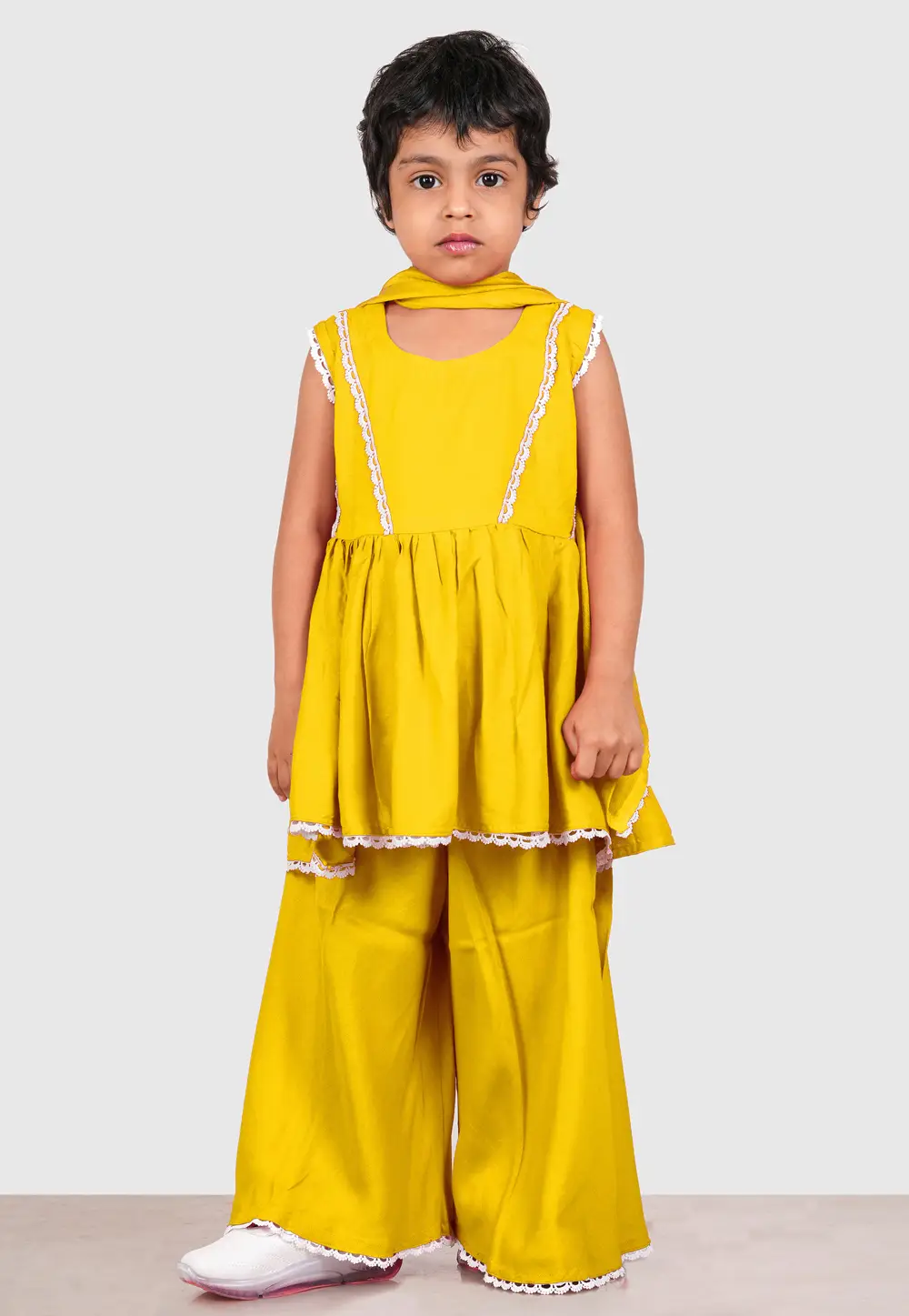 Yellow Rayon Girls Salwar Suit 335730