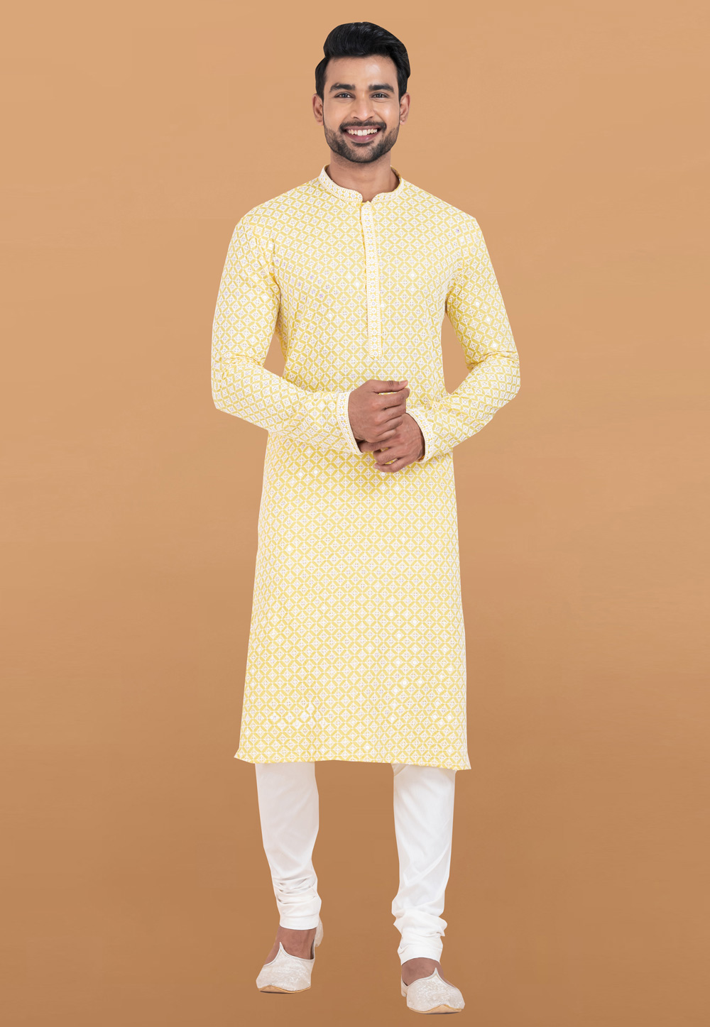 Yellow Rayon Kurta Pajama 305164