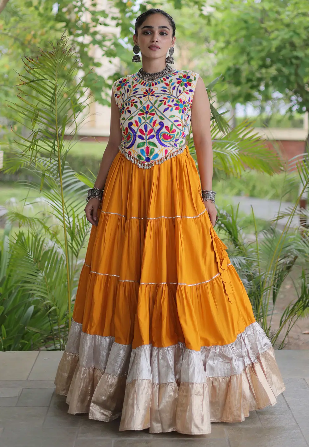 Yellow Rayon Navratri Chaniya Choli 333805