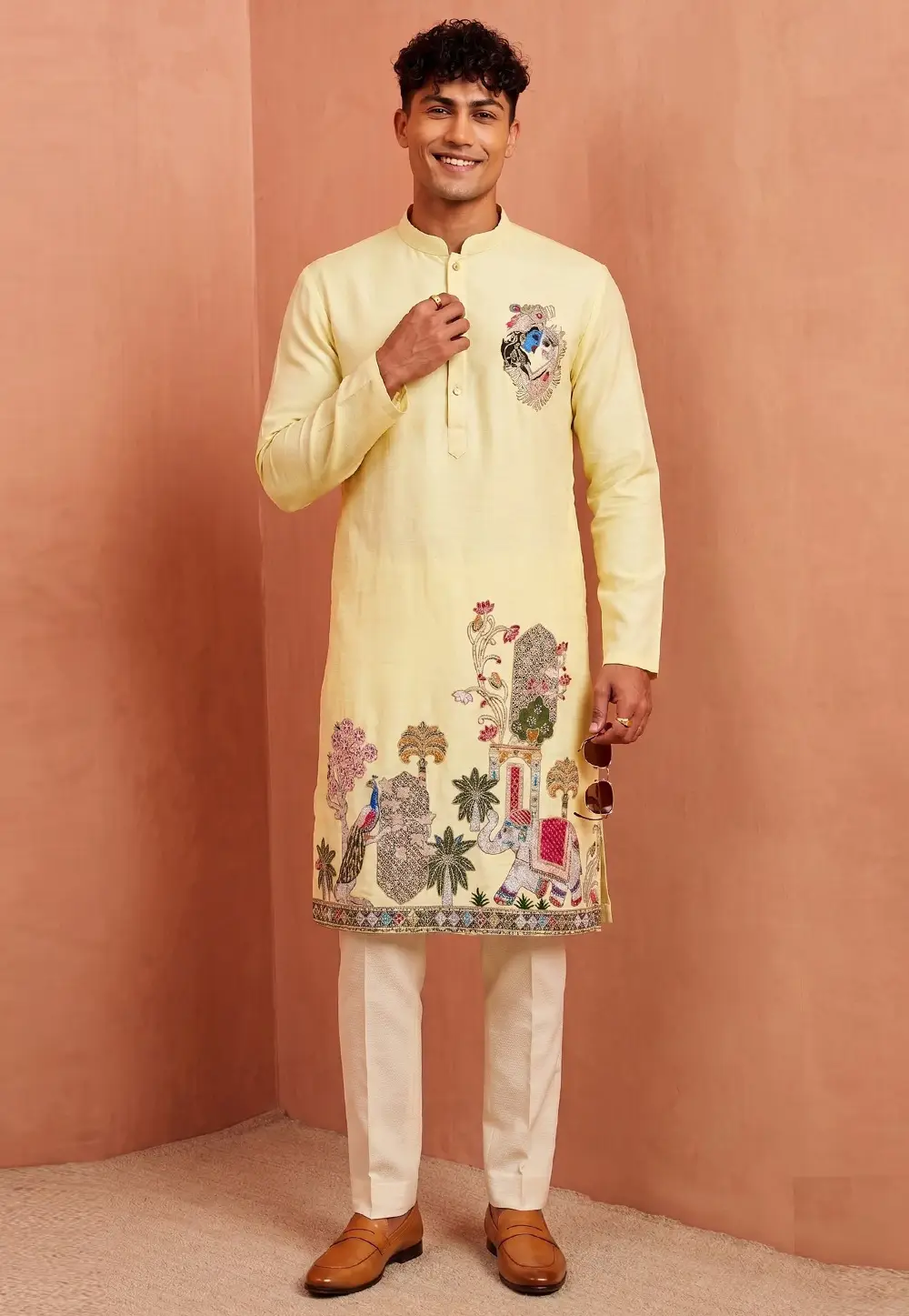 Yellow Silk Kurta Pajama 333857