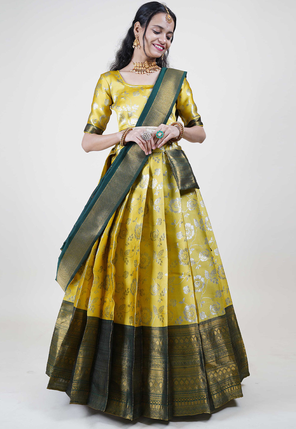 Yellow Silk Lehenga Choli 284362