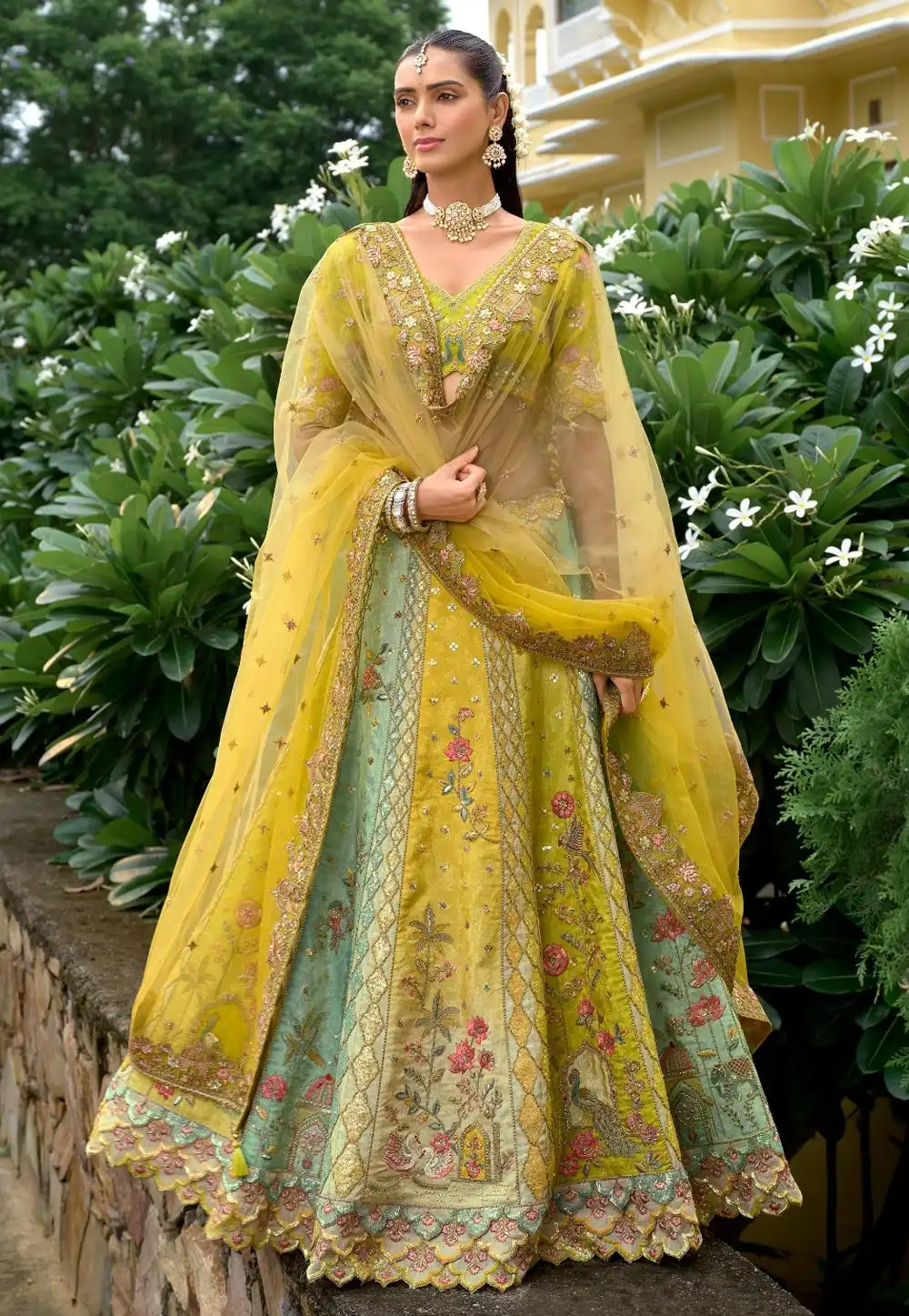 Yellow Silk Lehenga Choli 318886