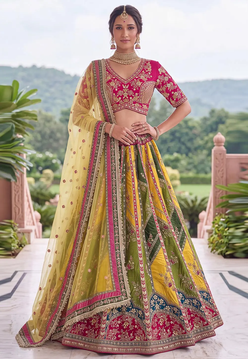 Yellow Silk Lehenga Choli For Wedding 332643