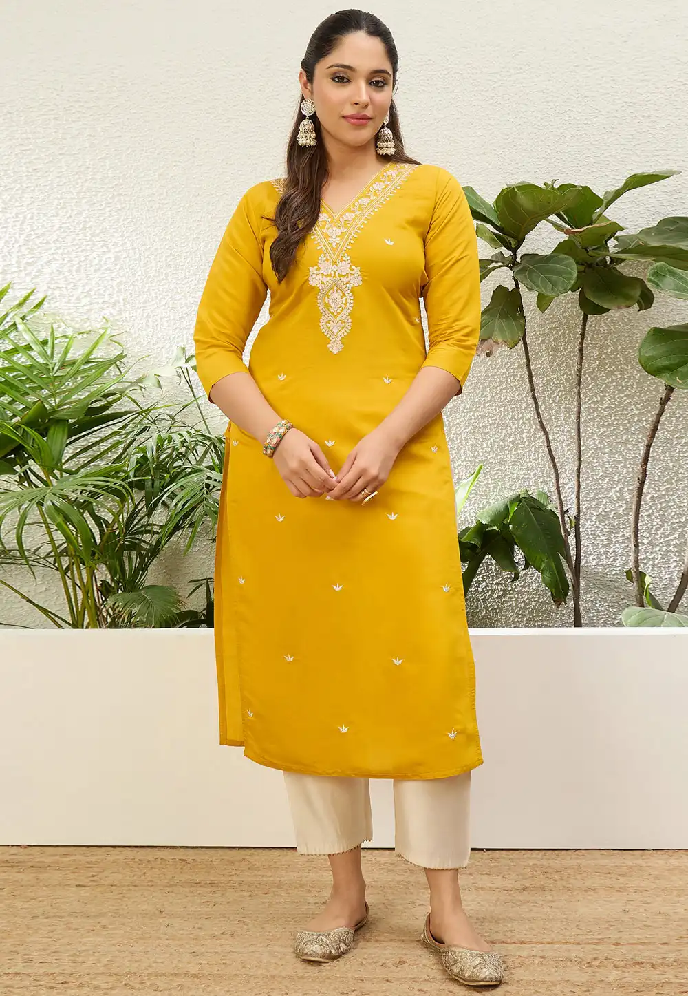 Yellow Silk Long Tunic 328311