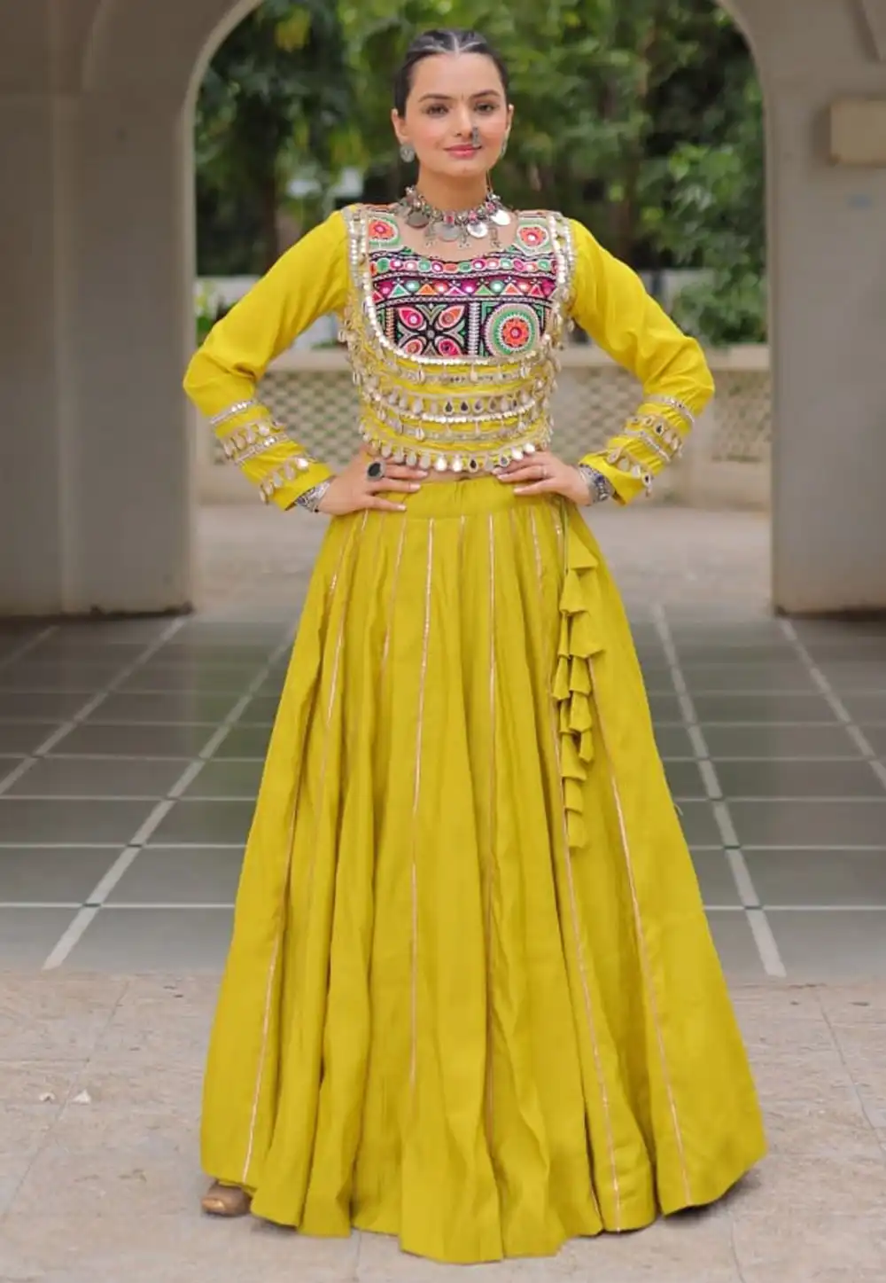 Yellow Silk Navratri Chaniya Choli 316337