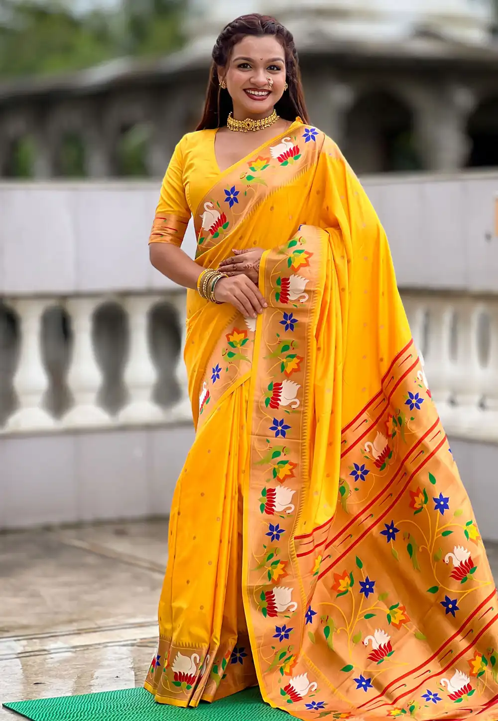 Yellow Silk Paithani Saree 317711