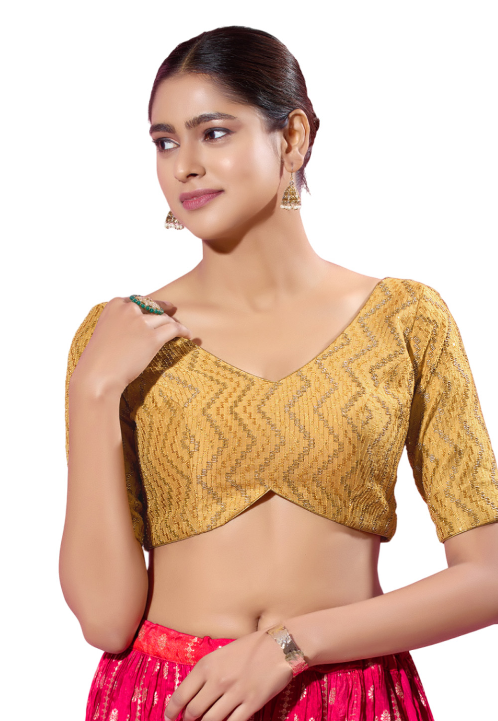 Yellow Silk Readymade Blouse 284876