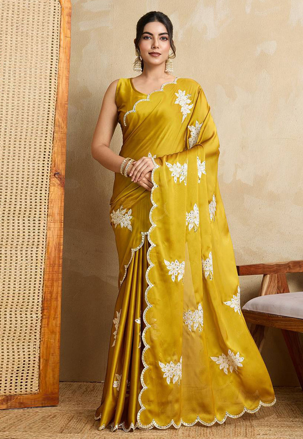Yellow Silk Saree With Blouse 311650