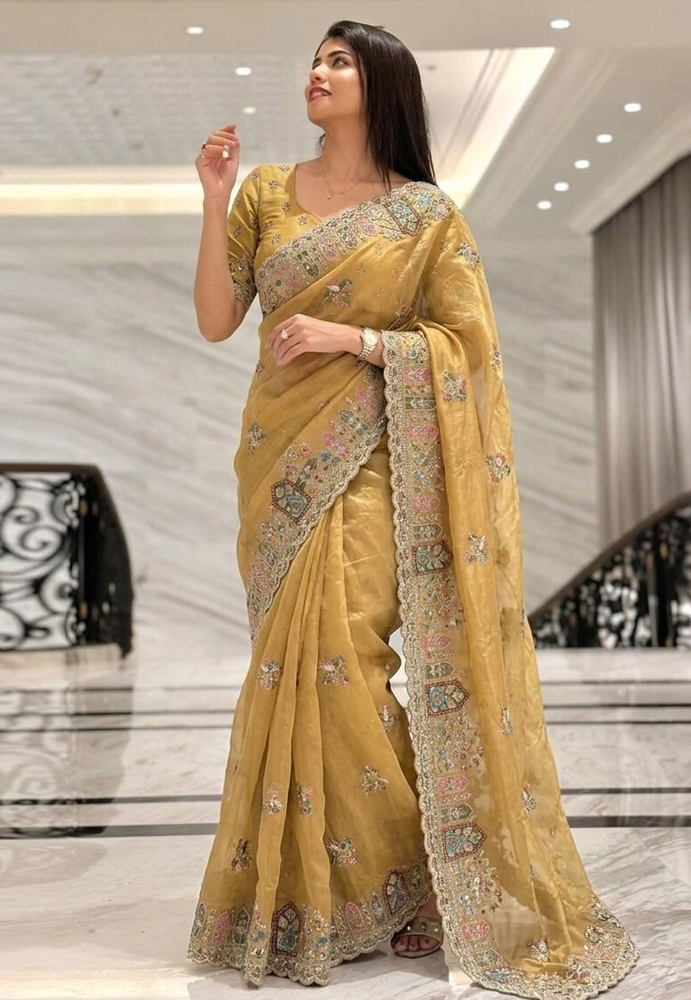 Yellow Silk Saree With Blouse 328994