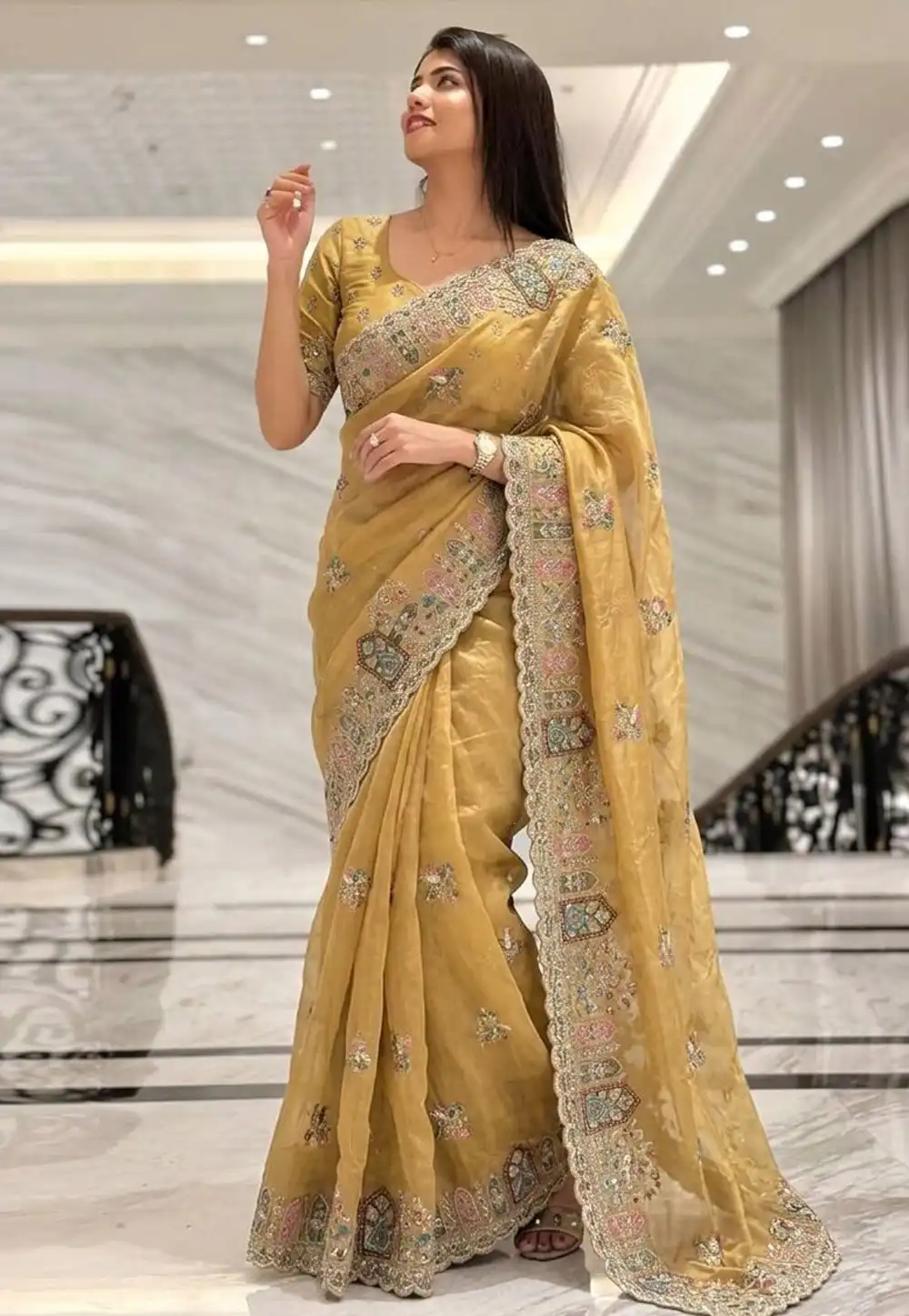 Yellow Silk Saree With Blouse 328994