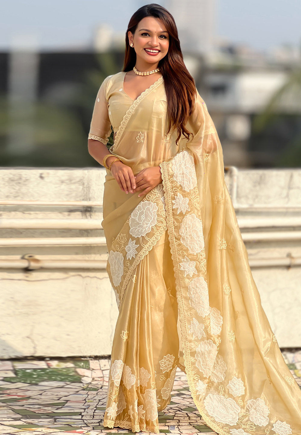 Yellow Silk Saree With Blouse 329019