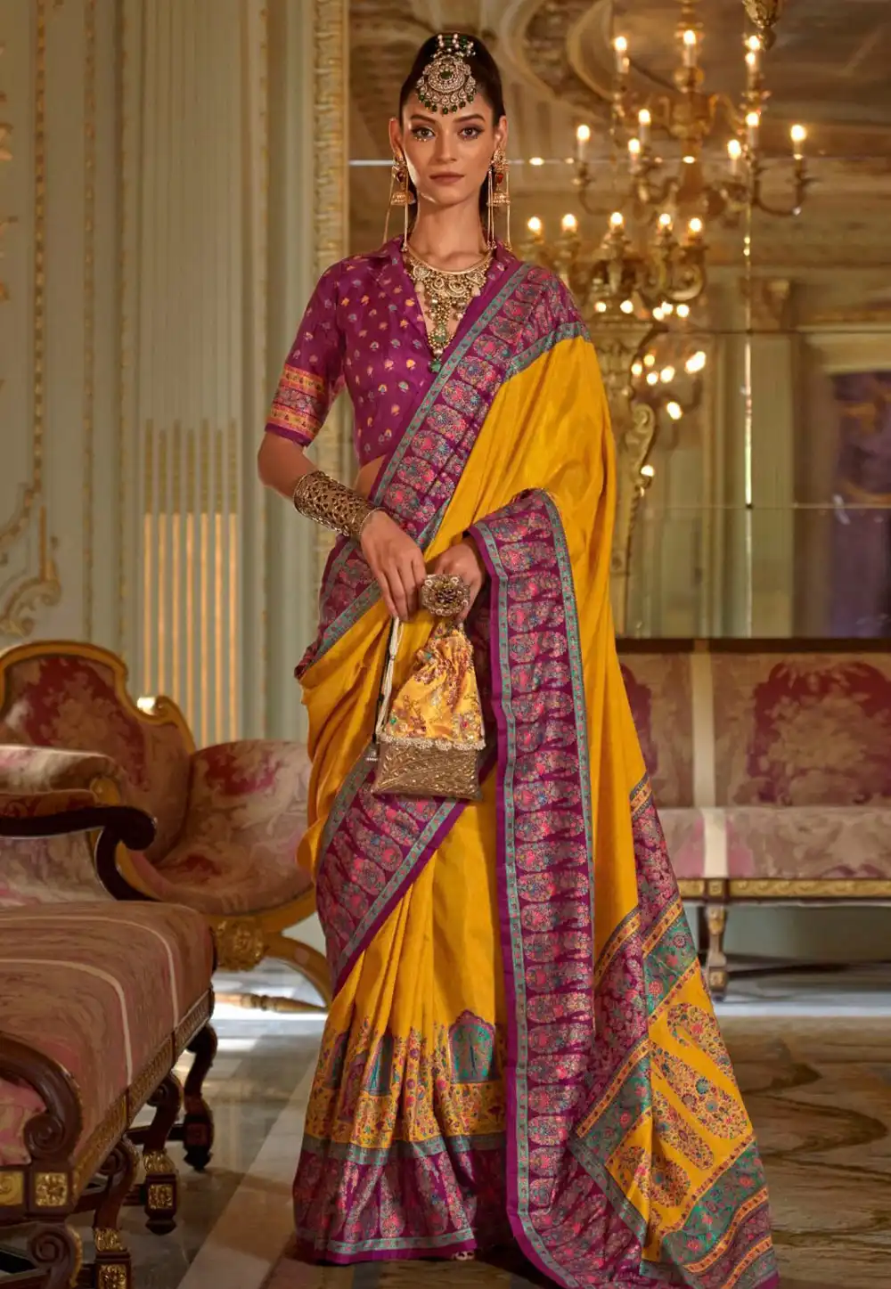 Yellow Silk Saree With Blouse 319221