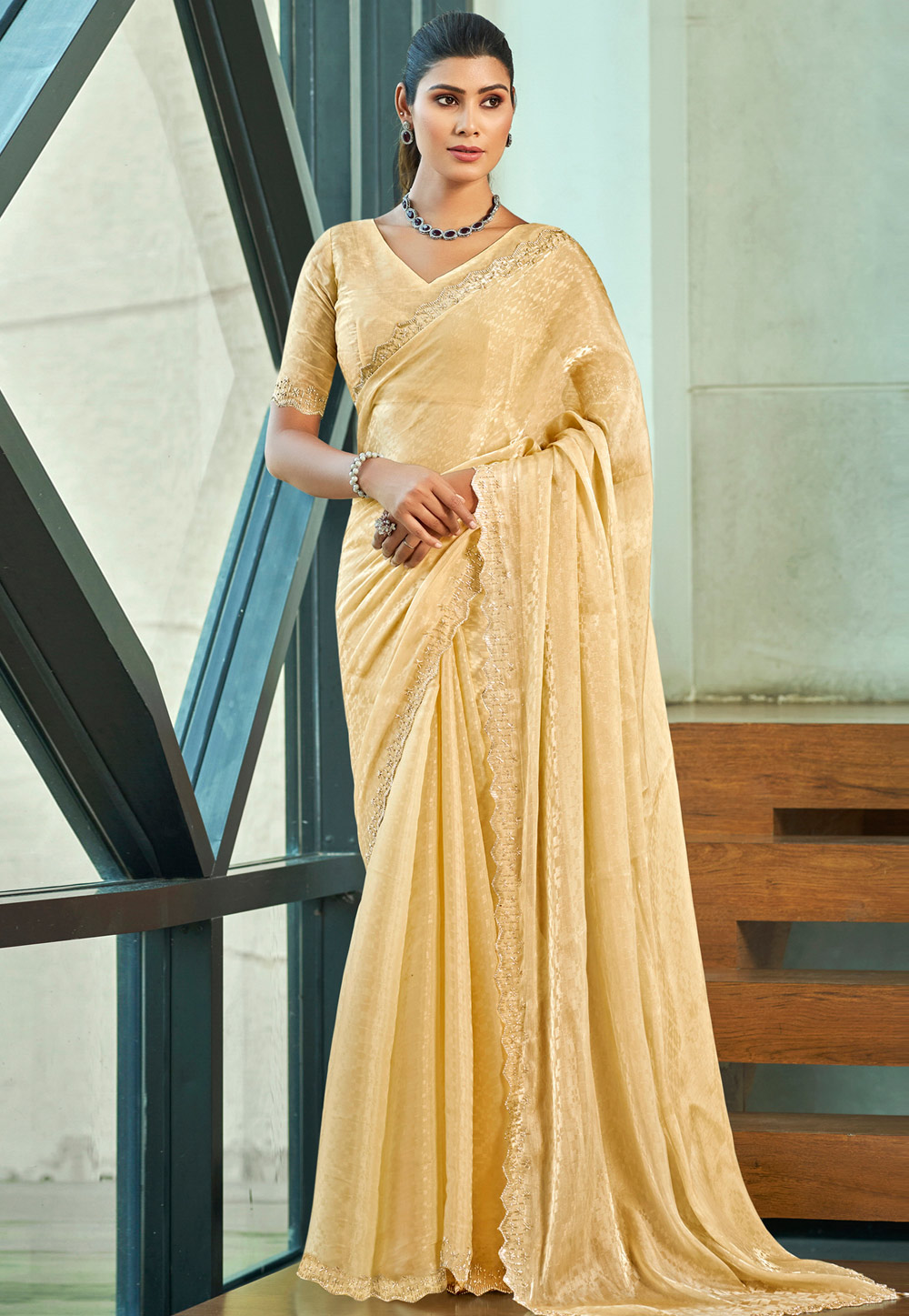 Yellow Silk Saree With Blouse 309783