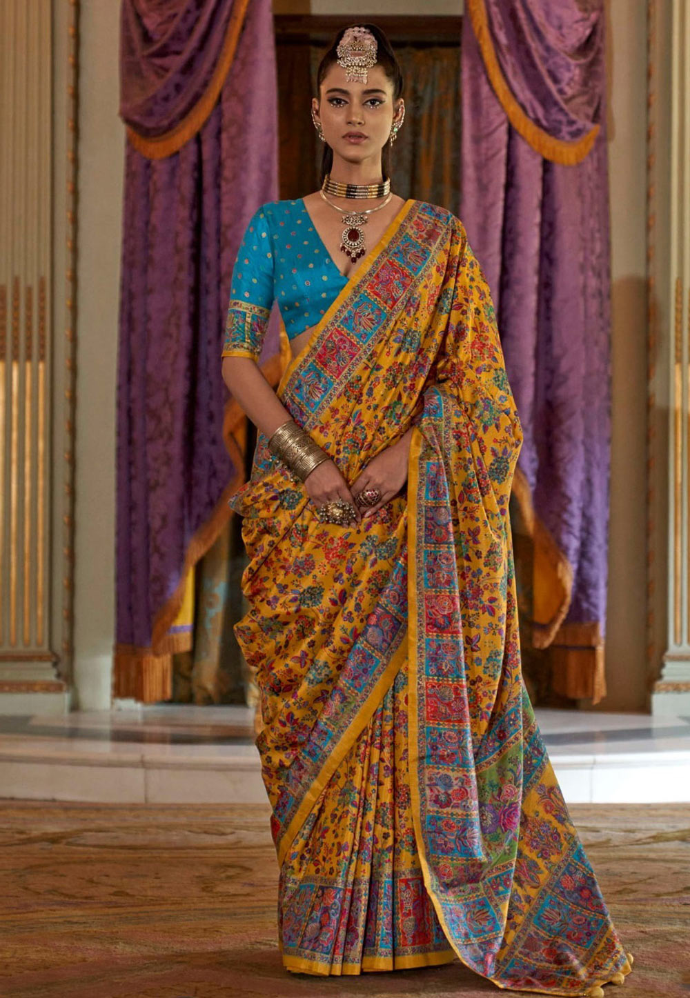 Yellow Silk Saree With Blouse 322128