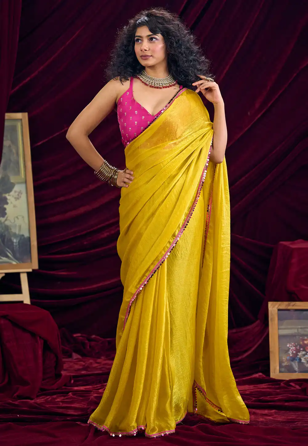 Yellow Silk Saree With Blouse 327883