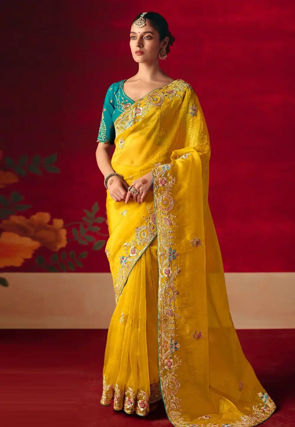 Yellow Silk Saree With Blouse 322025