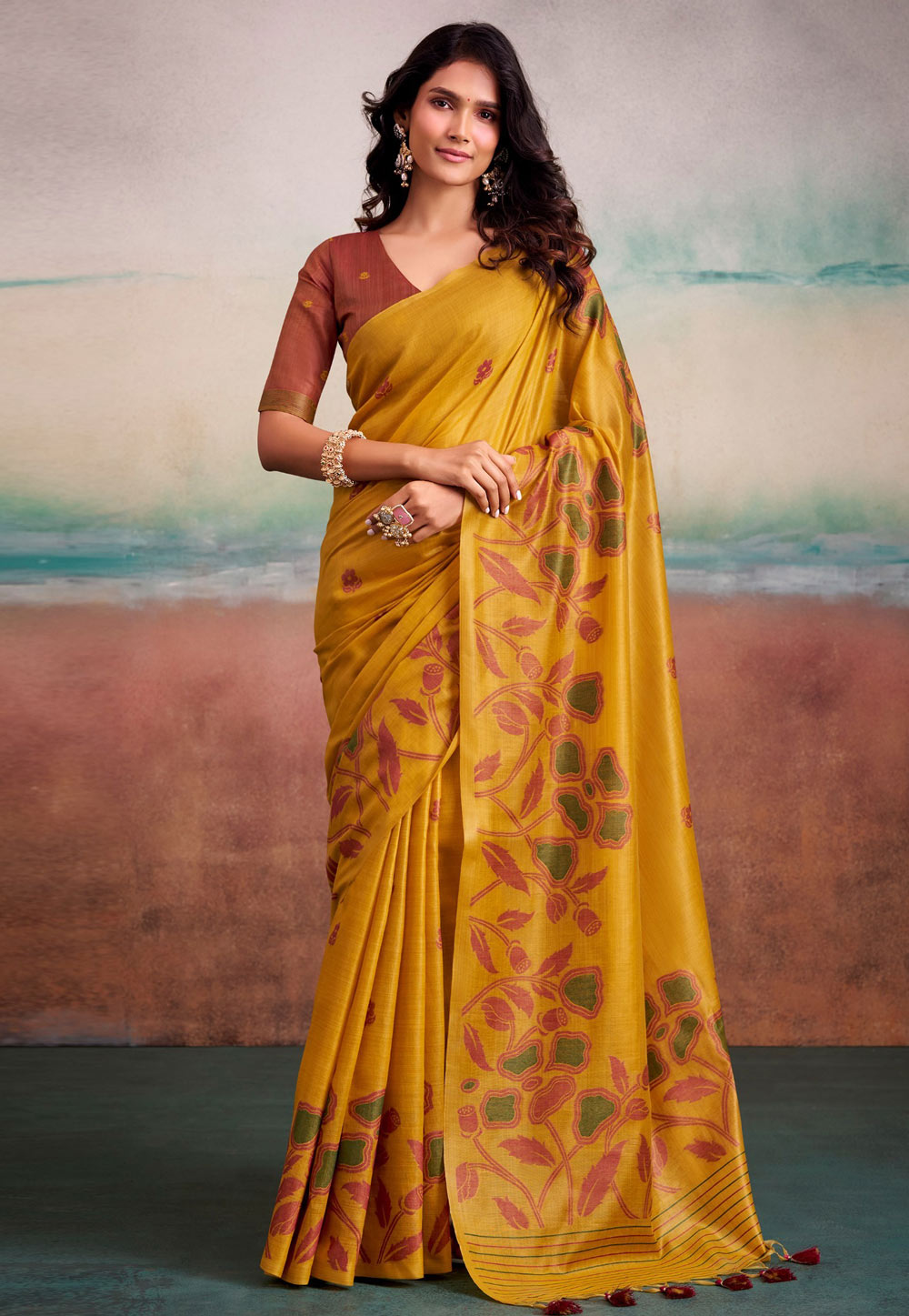Yellow Silk Saree With Blouse 328174