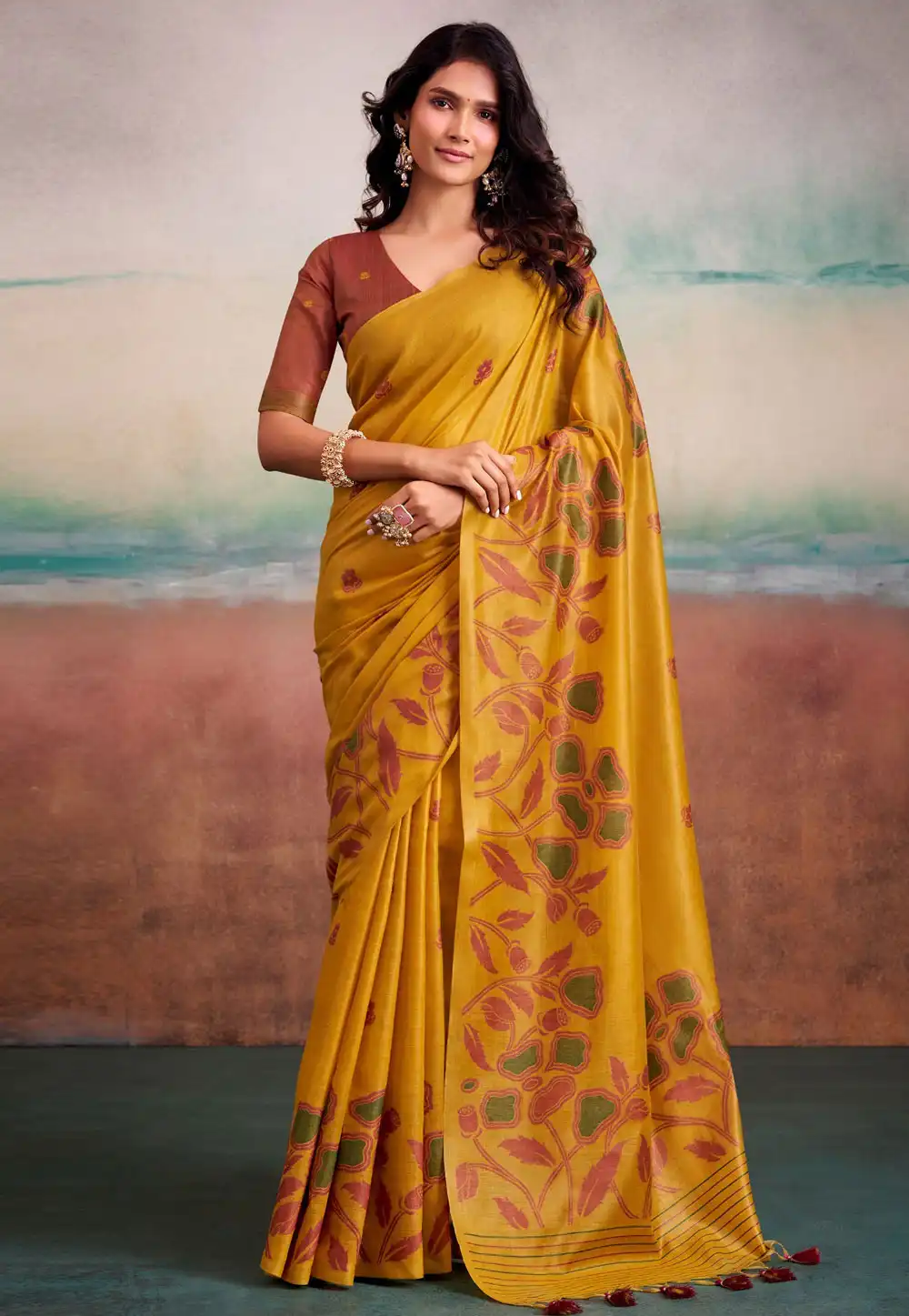 Yellow Silk Saree With Blouse 328174