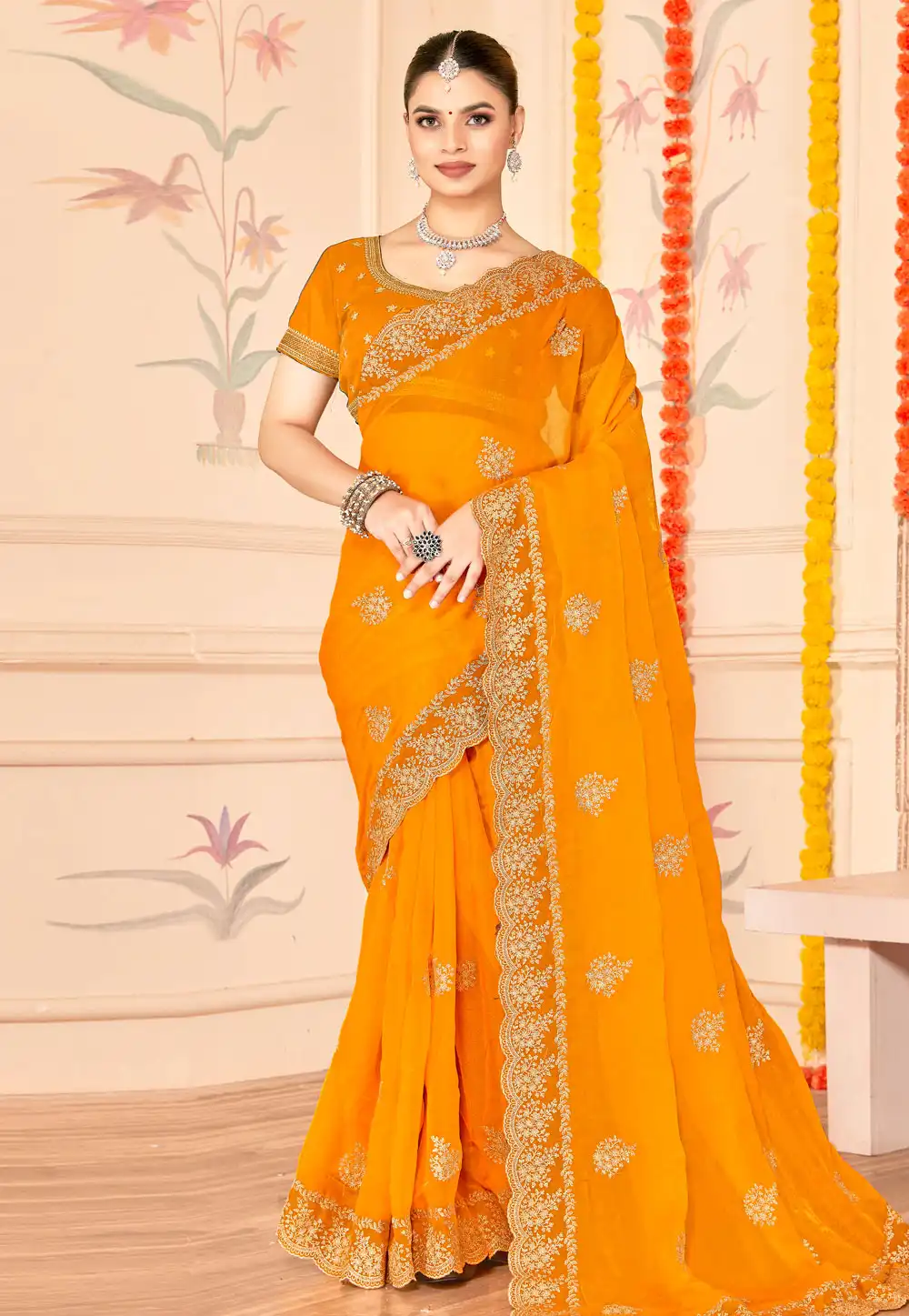 Yellow Silk Saree With Blouse 317477