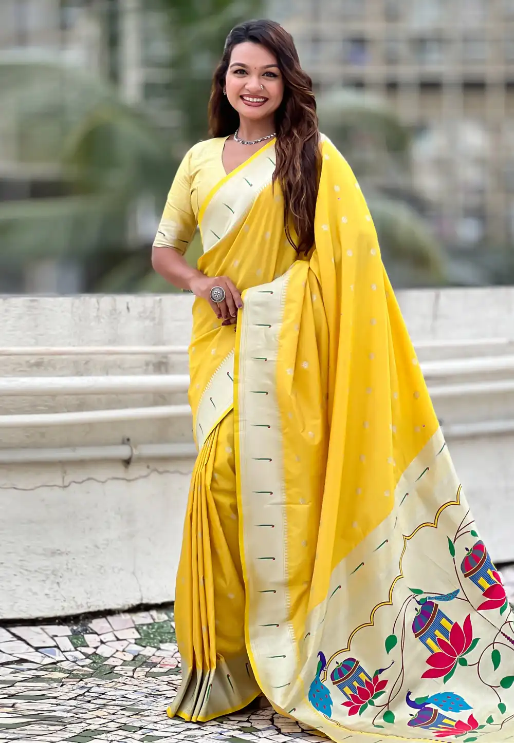 Yellow Silk Saree With Blouse 317154