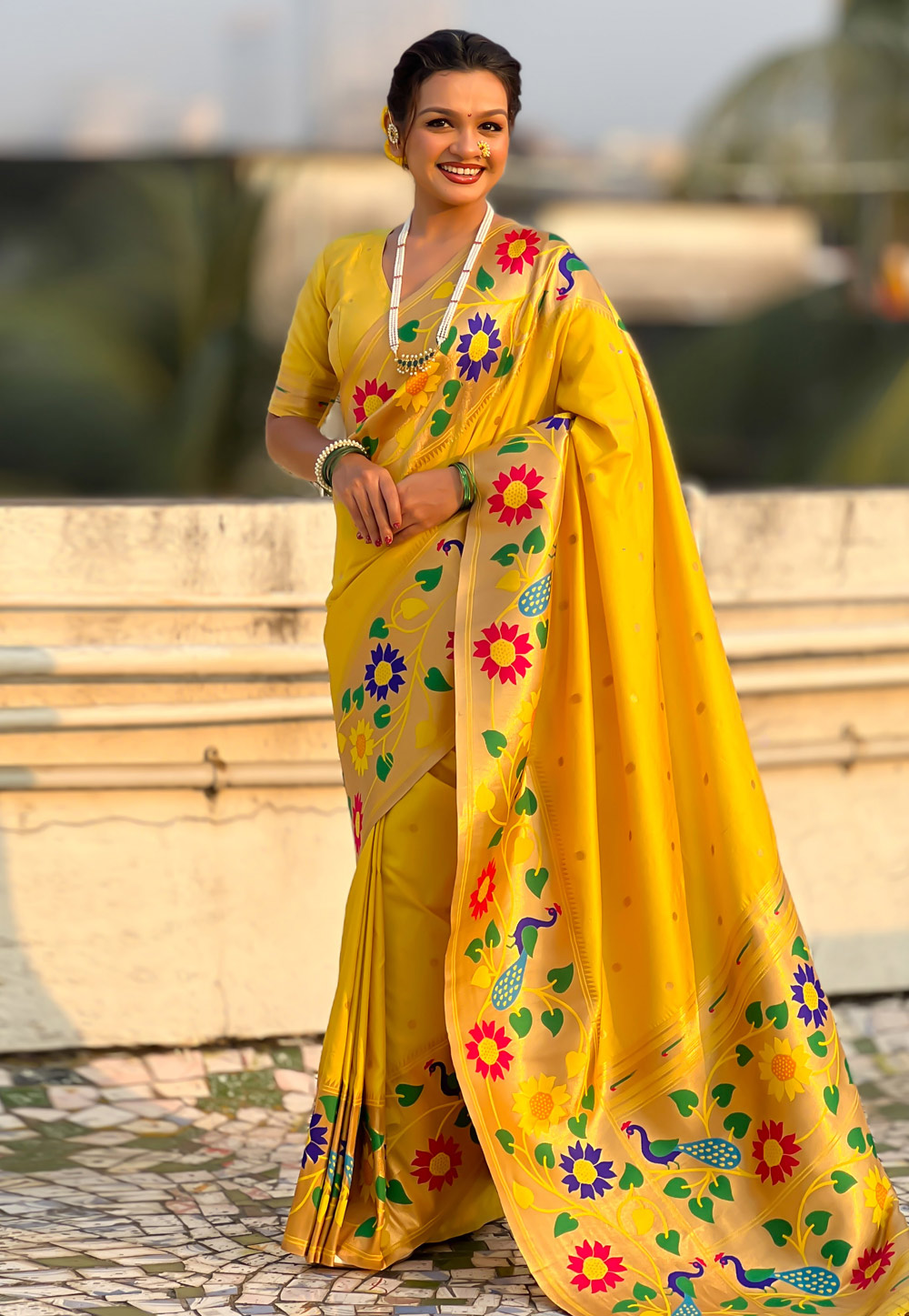 Yellow Silk Saree With Blouse 323585