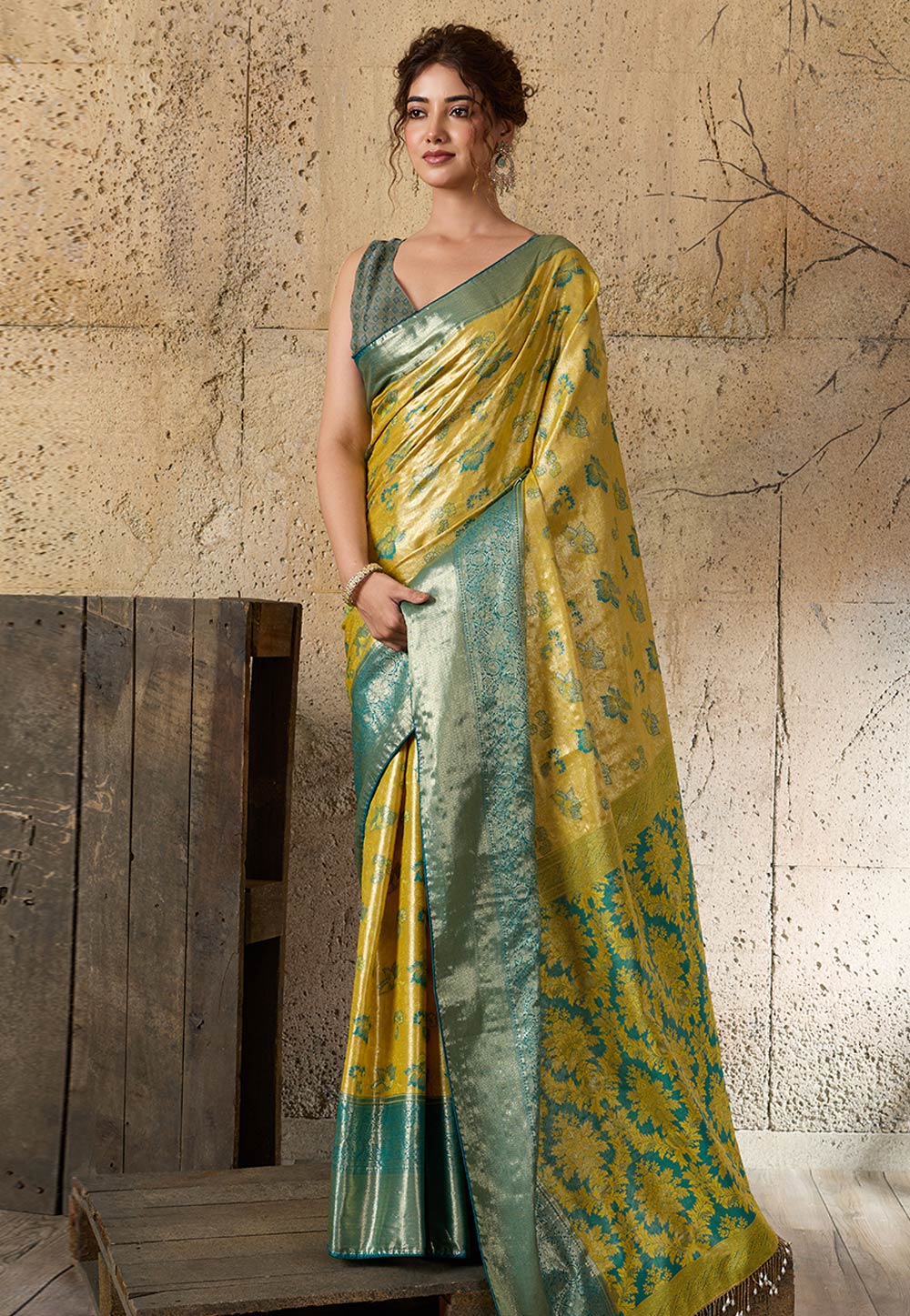 Yellow Silk Saree With Blouse 328030