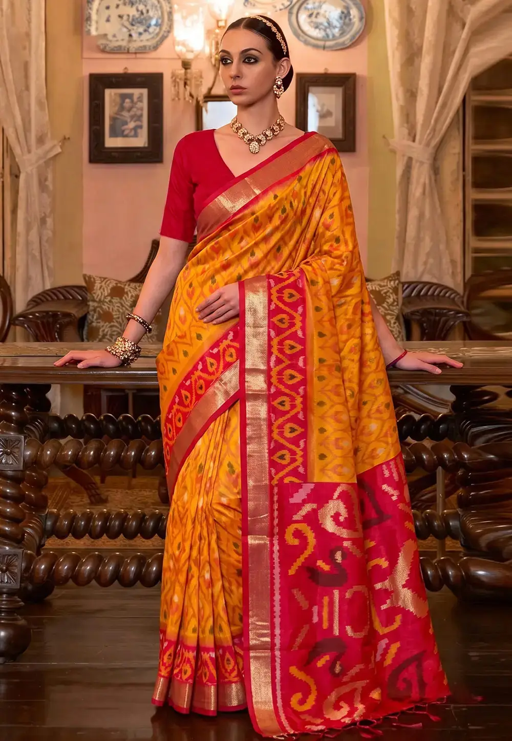 Yellow Silk Saree With Blouse 334108