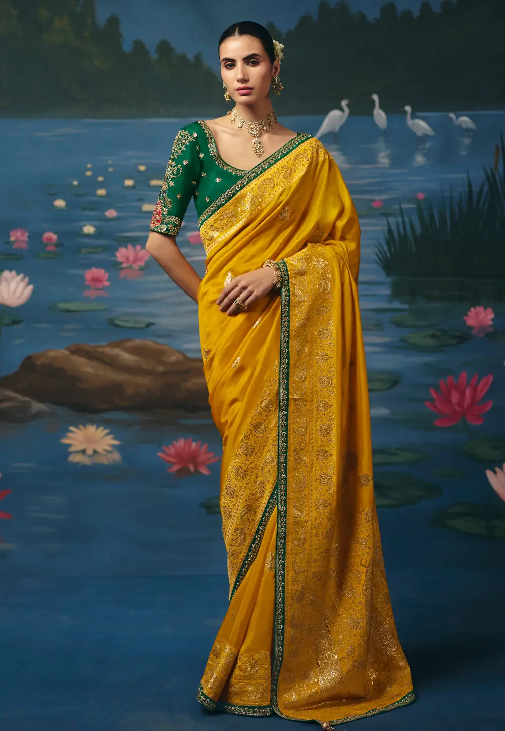 Yellow Silk Saree With Blouse 337133