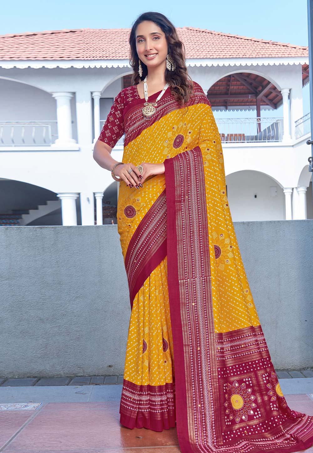 Yellow Tussar Silk Saree With Blouse 323557