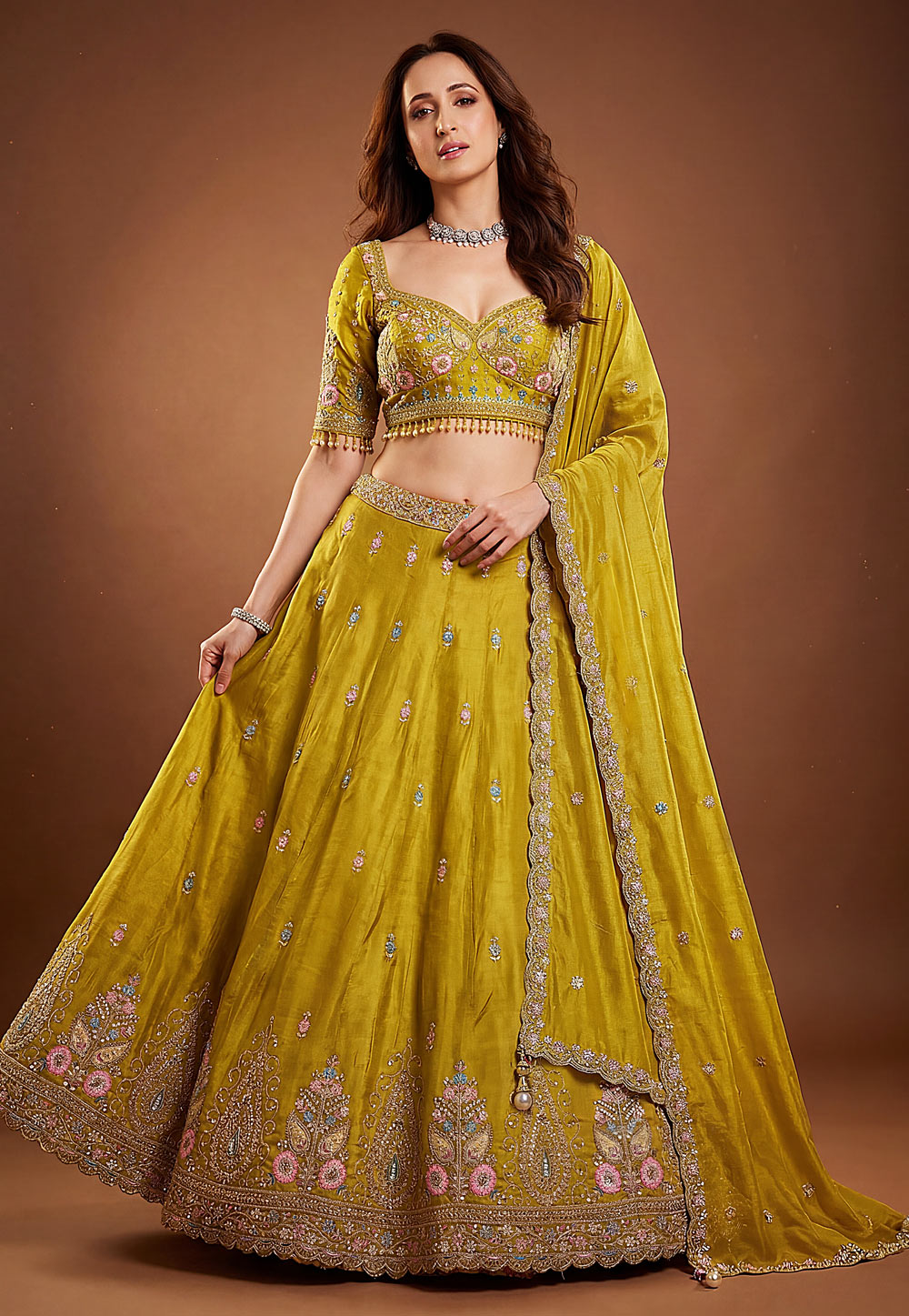 Yellow Viscose Lehenga Choli For Wedding 329255