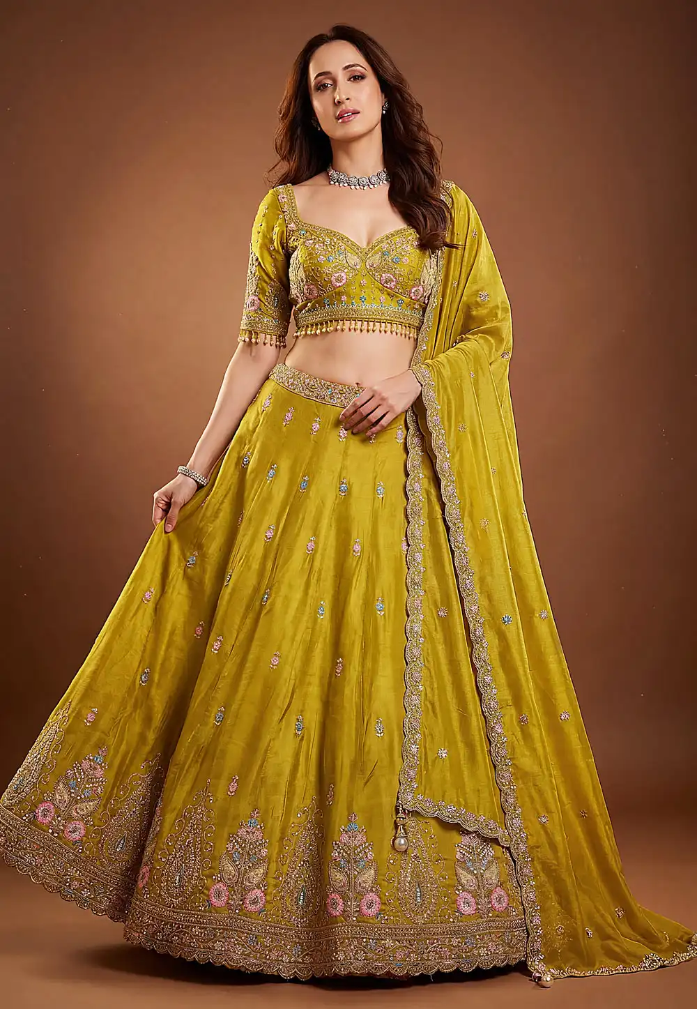Yellow Viscose Lehenga Choli For Wedding 329255