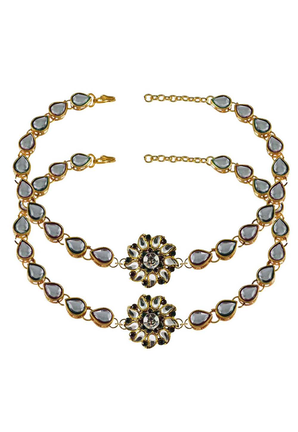 Grey Brass Gold Plated Anklets 171280