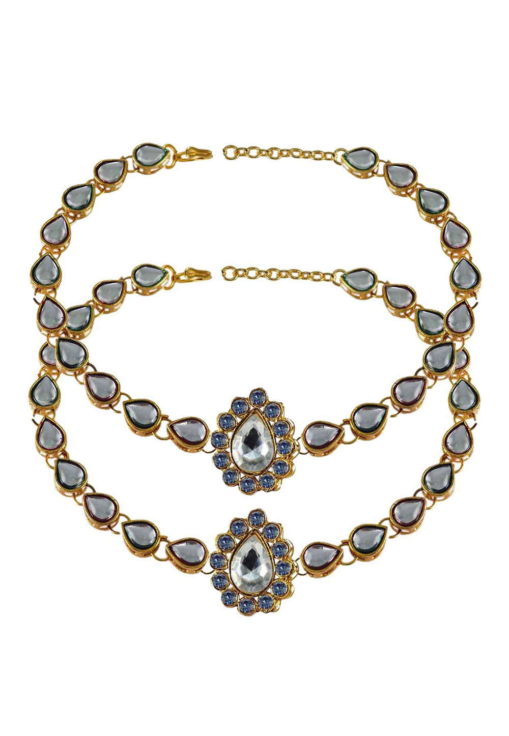 White Brass Gold Plated Anklets 171286