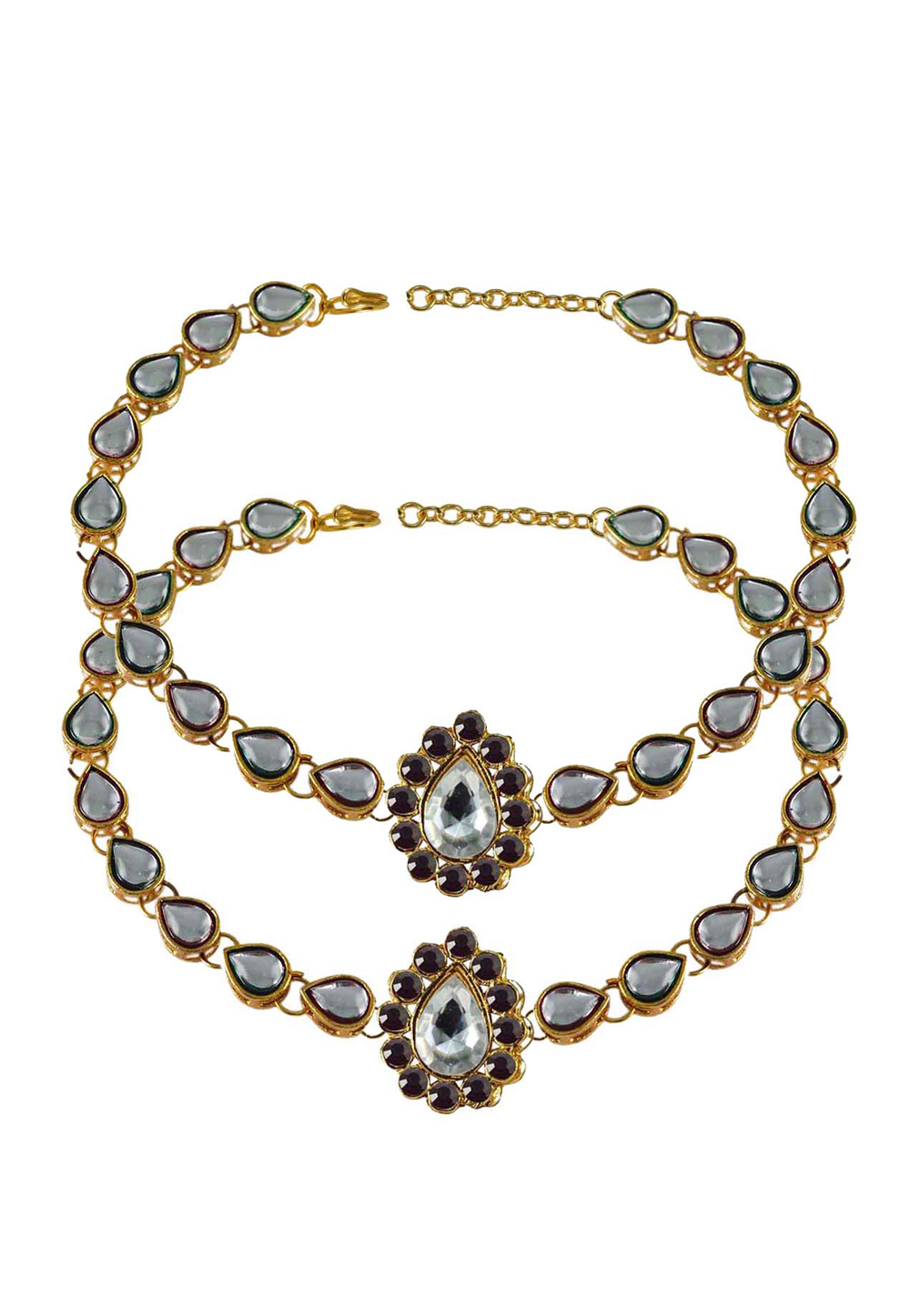 White Brass Gold Plated Anklets 171289
