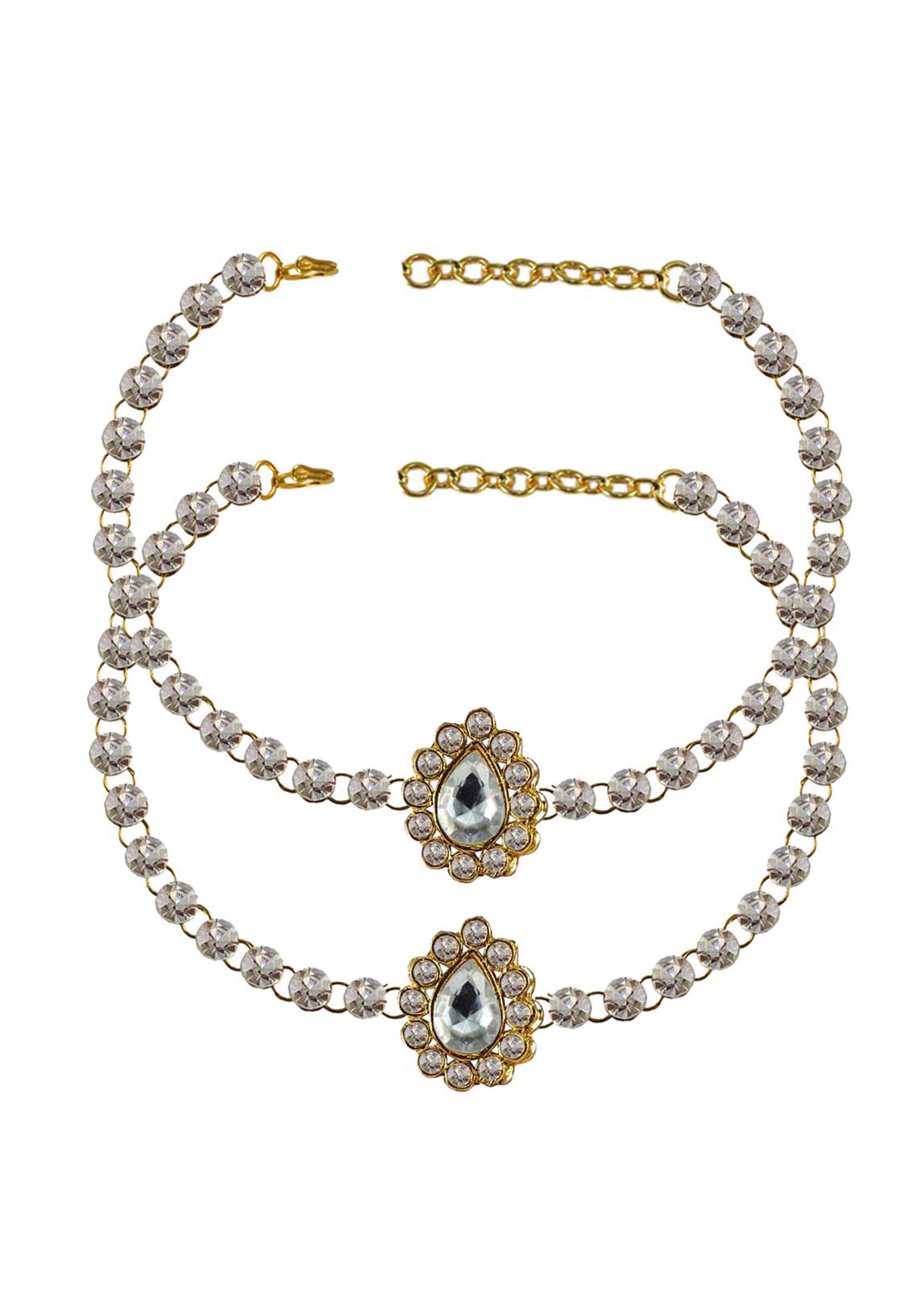 White Brass Gold Plated Anklets 171306