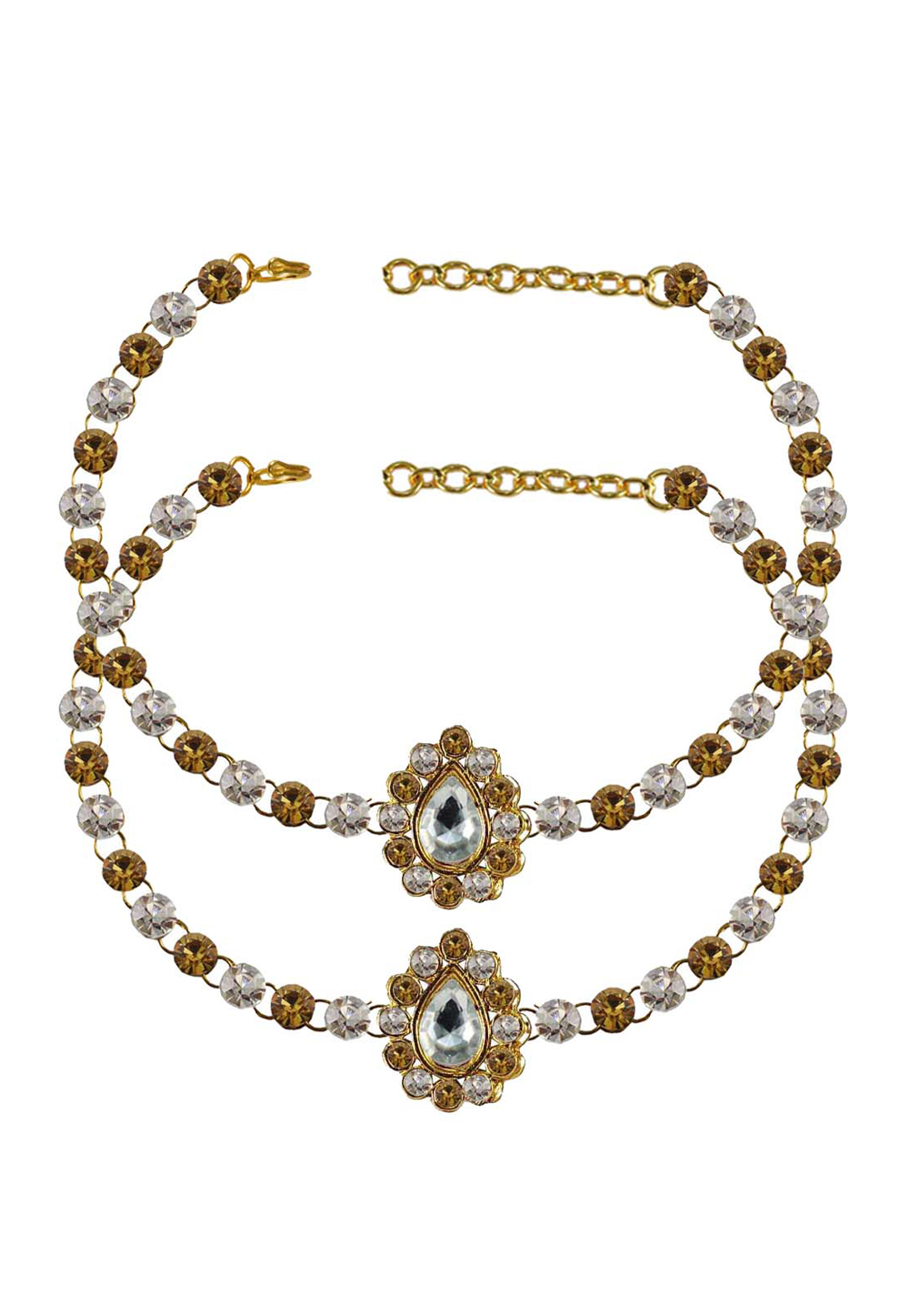 Golden Brass Gold Plated Anklets 171333