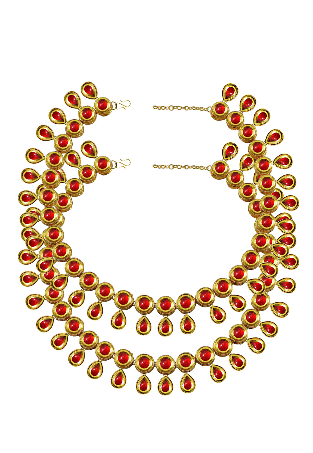 Red Brass Gold Plated Anklets 171400