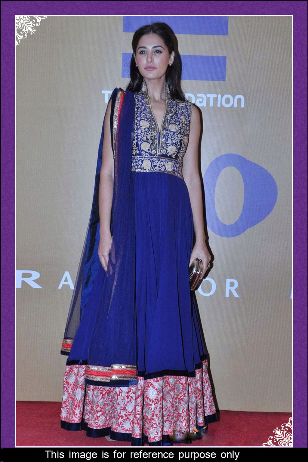 Blue Georgette Long Party Wear Anarkali Suit 32754