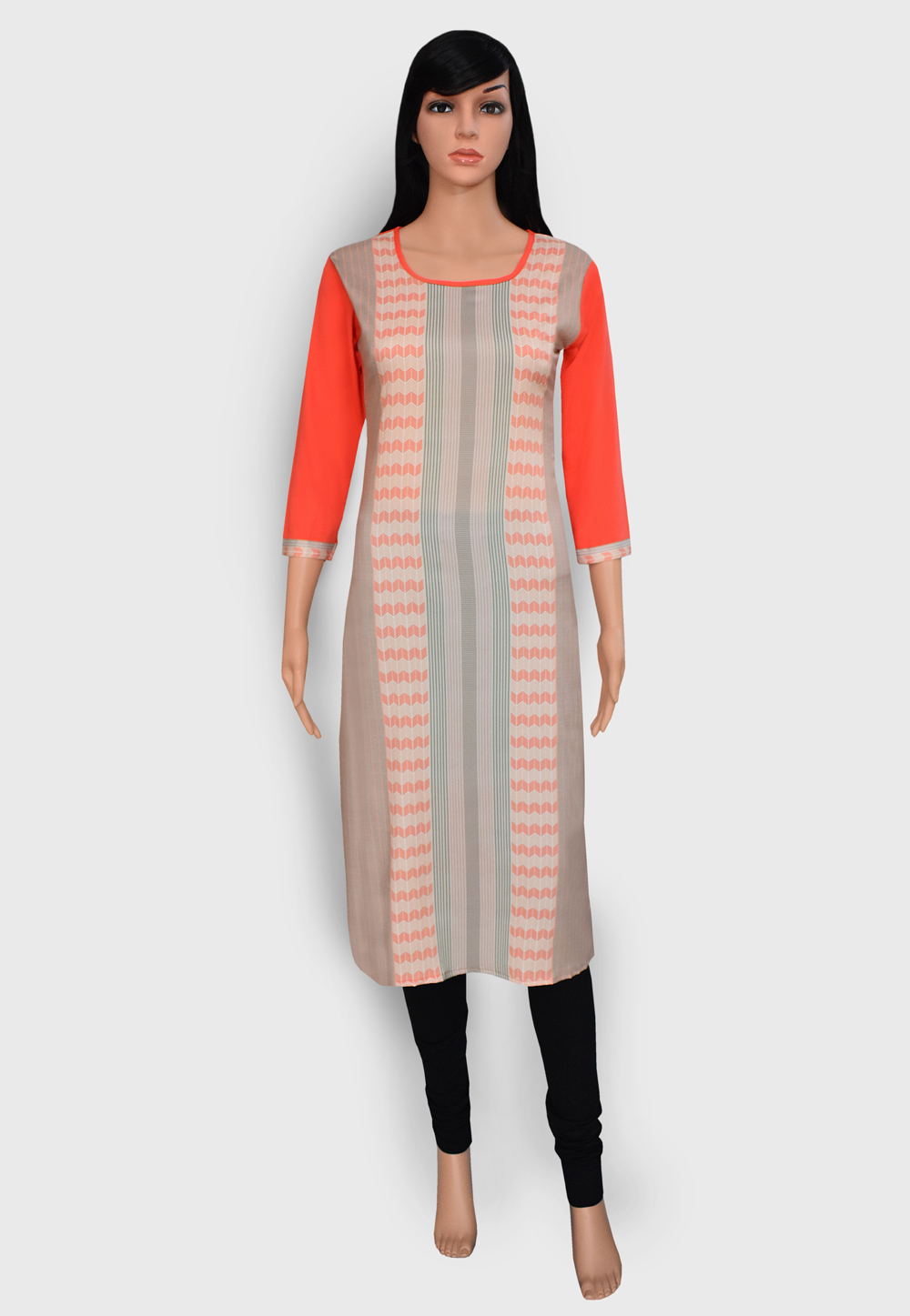 Grey Crepe Readymade Kurti 201895