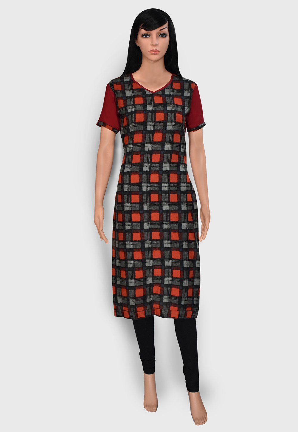 Grey Rayon Readymade Kurti 201447
