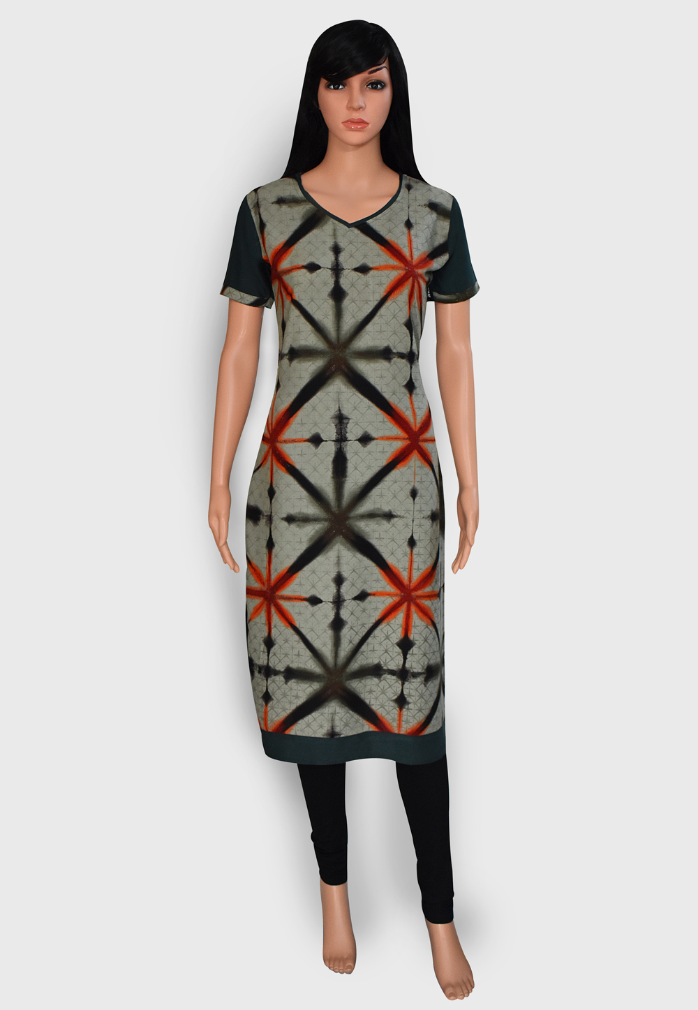 Green Rayon Readymade Printed Kurti 201450