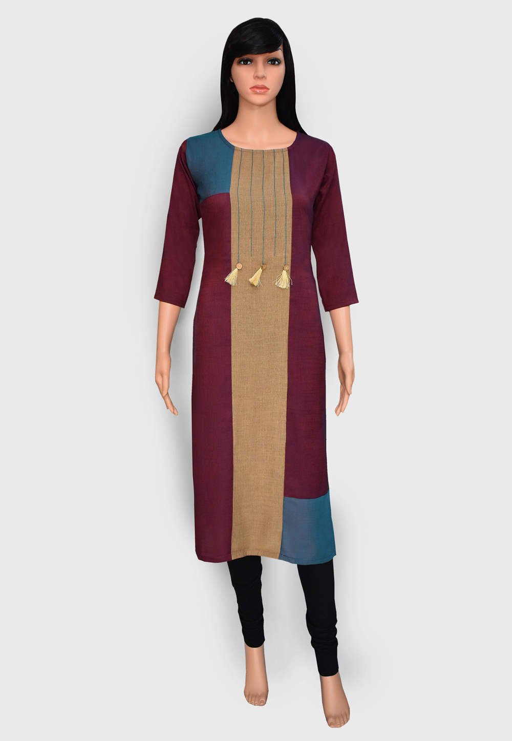 Magenta Rayon Readymade Kurti 201898