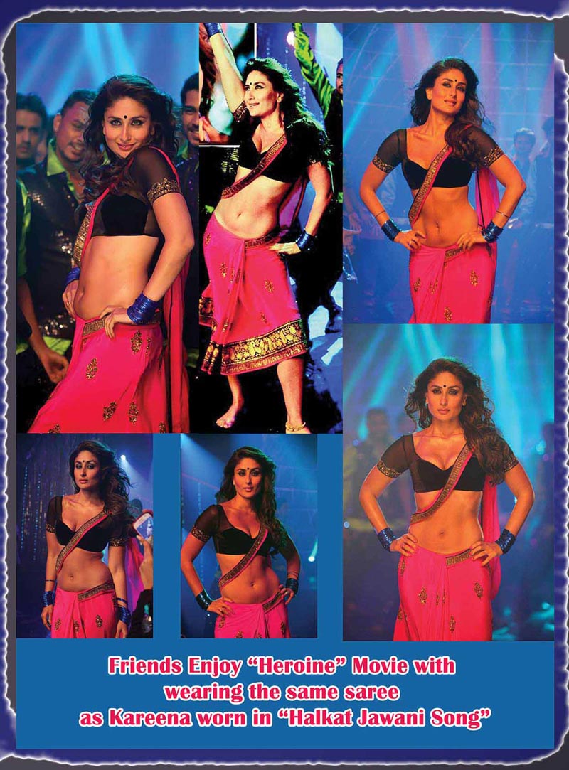 Kareena Heroine Halkat Jawani Pink Saree 18235