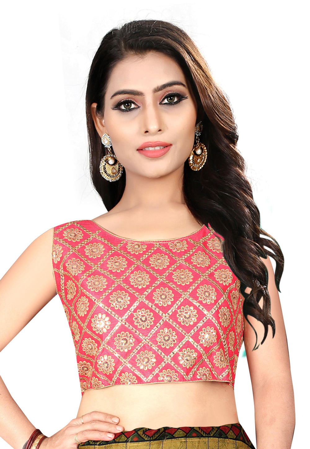 Pink Silk Readymade Blouse 155082
