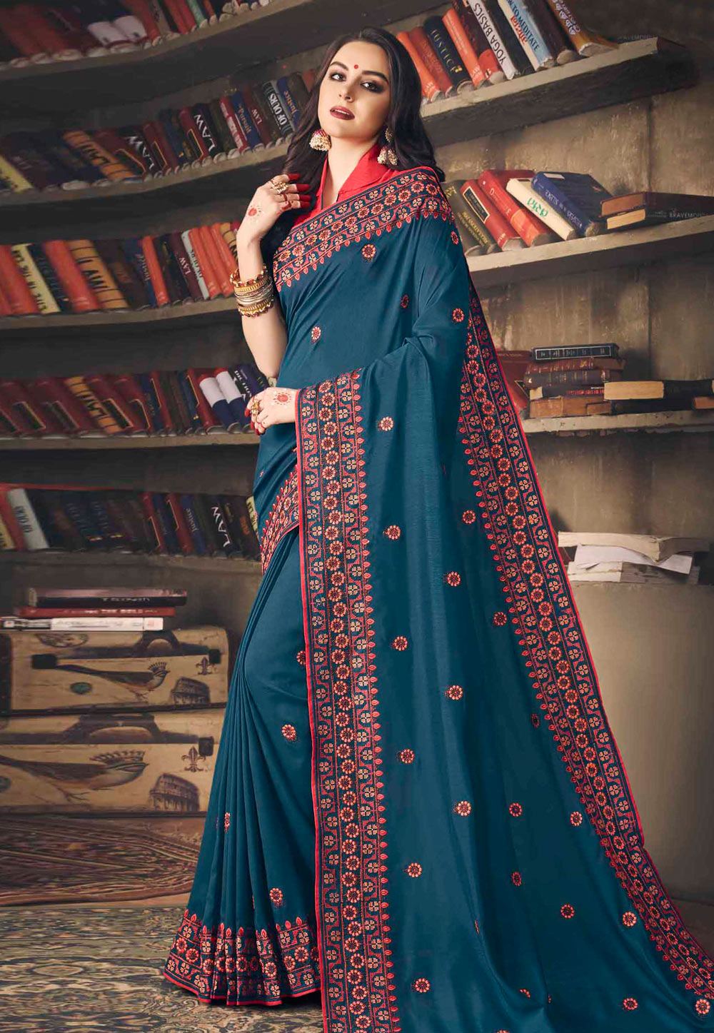 Blue Silk Festival Wear Saree 155967