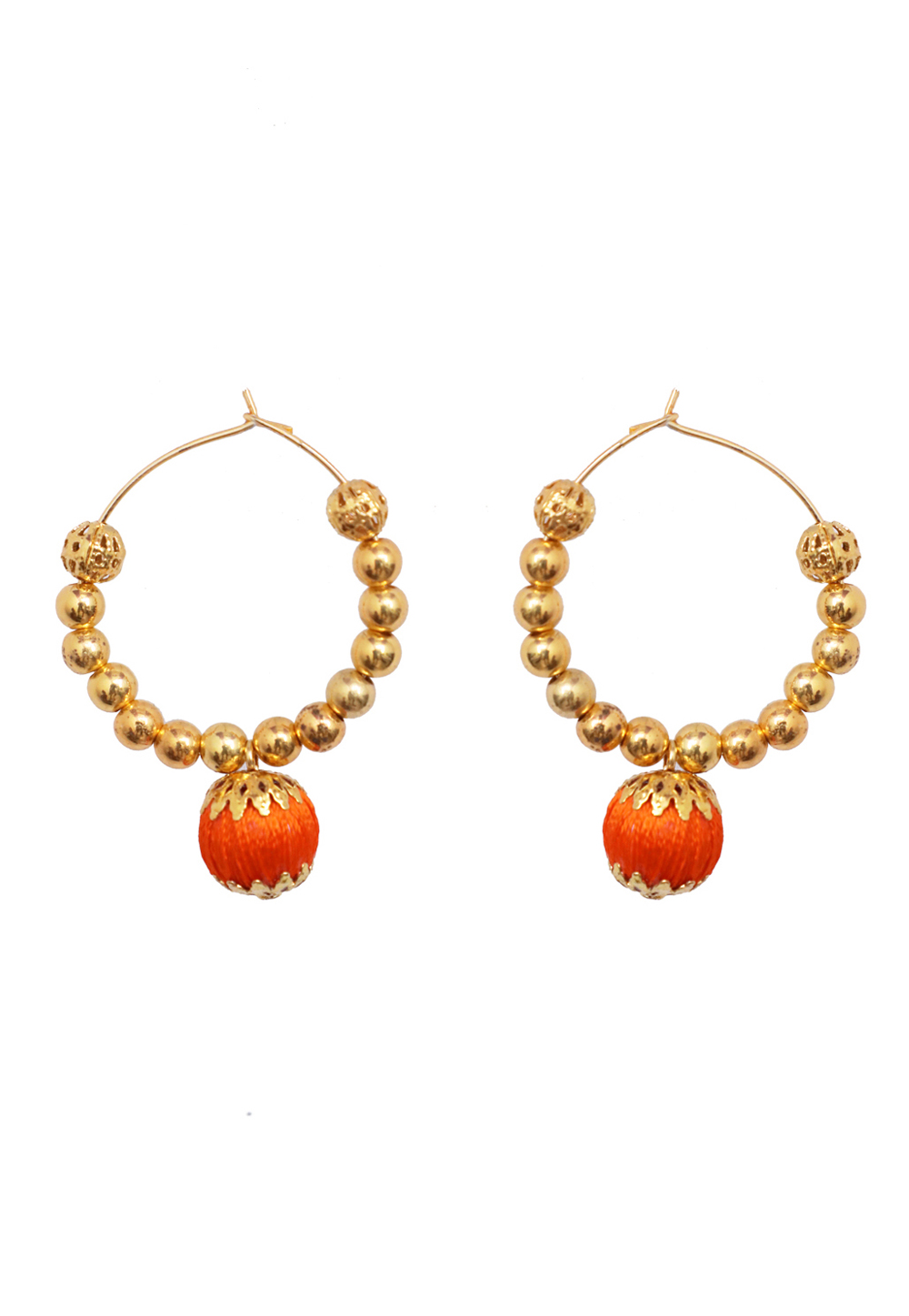 Orange Thread Earrings 169161